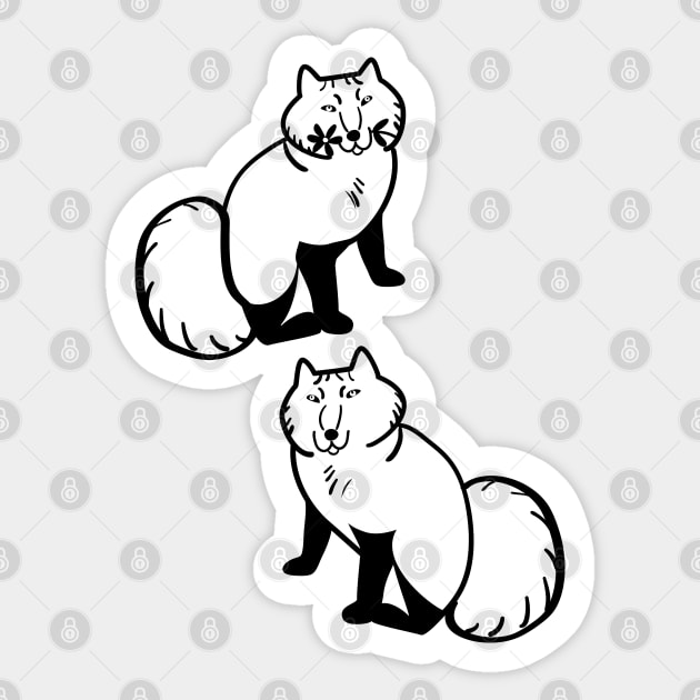 Arctic foxes friends are not fur Sticker by belettelepink